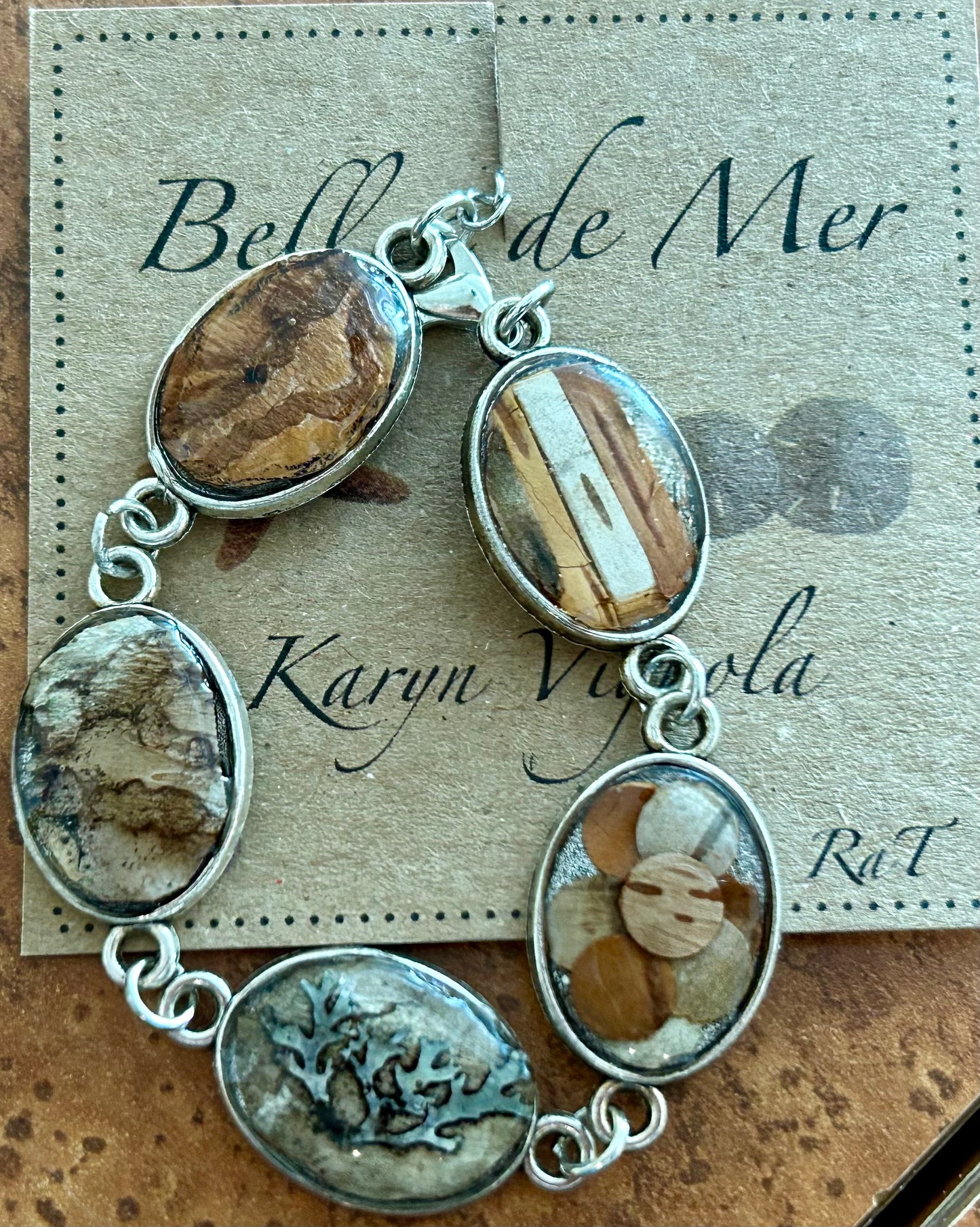 Bracelet écorce de bouleau et lichen