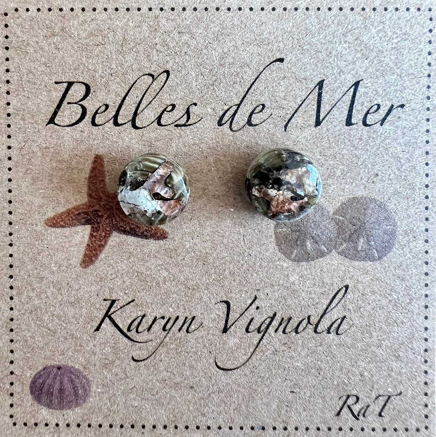 Boucles d’oreilles lichen et aiguilles de sapin