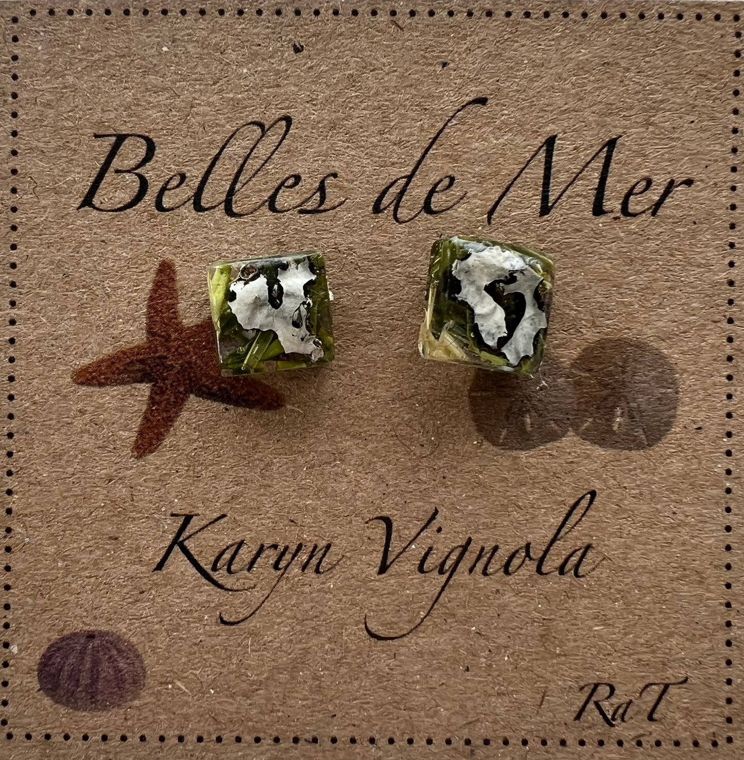 Boucles d’oreilles boutons lichen