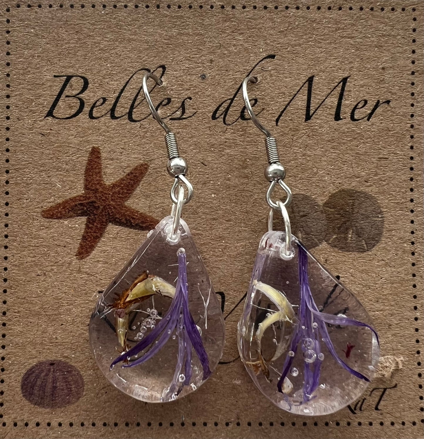 Boucles d’oreilles fleurs de bleuet