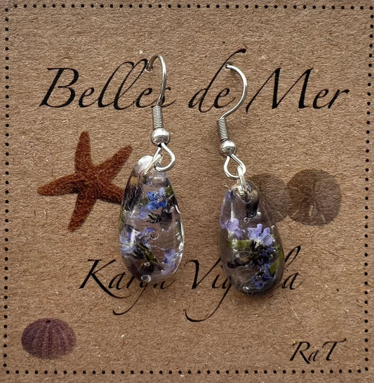 Boucles d’oreilles fleurs bleues