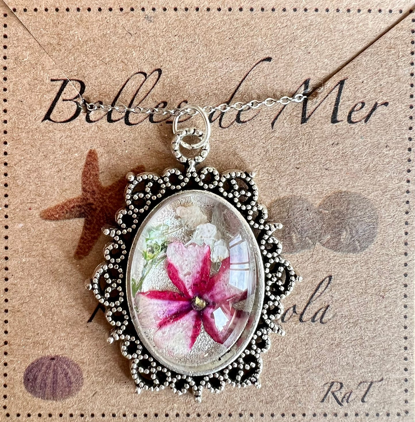 Pendentif fleurs séchées