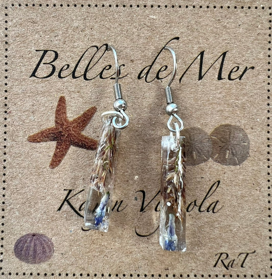 Boucles d’oreilles foin de le Baltique et fleurs de verse