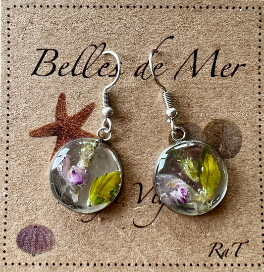 Boucles d’oreilles fleurs de galeopsis bifida