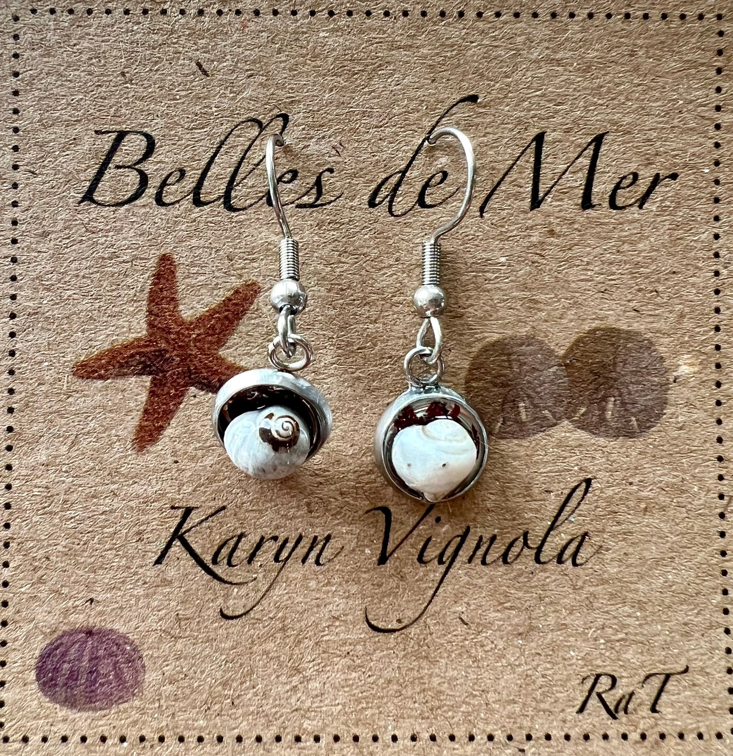 Boucles d’oreilles escargots et algues