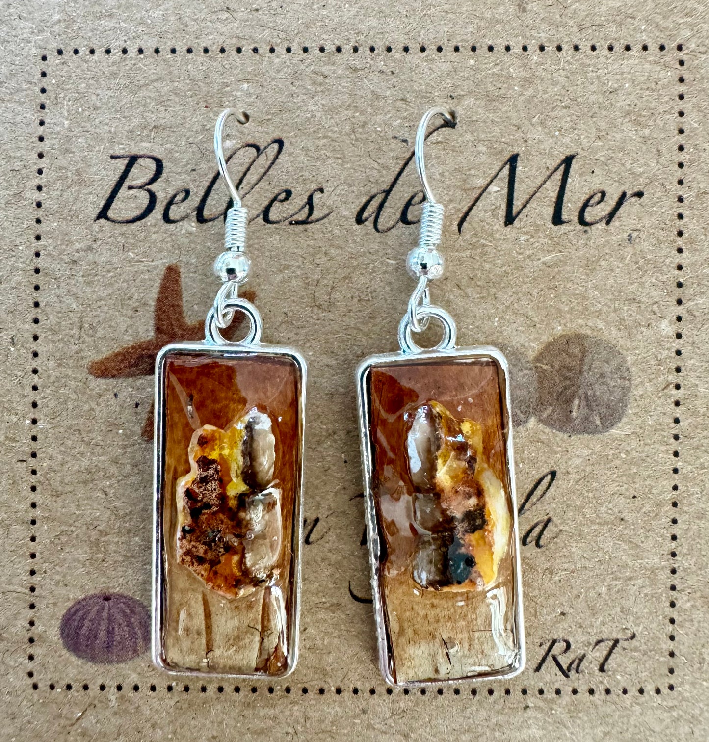 Boucles d'oreilles bouleau et pince de homard