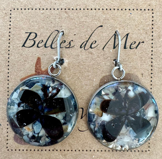 Boucles d'oreilles coquillages et nacre de moules