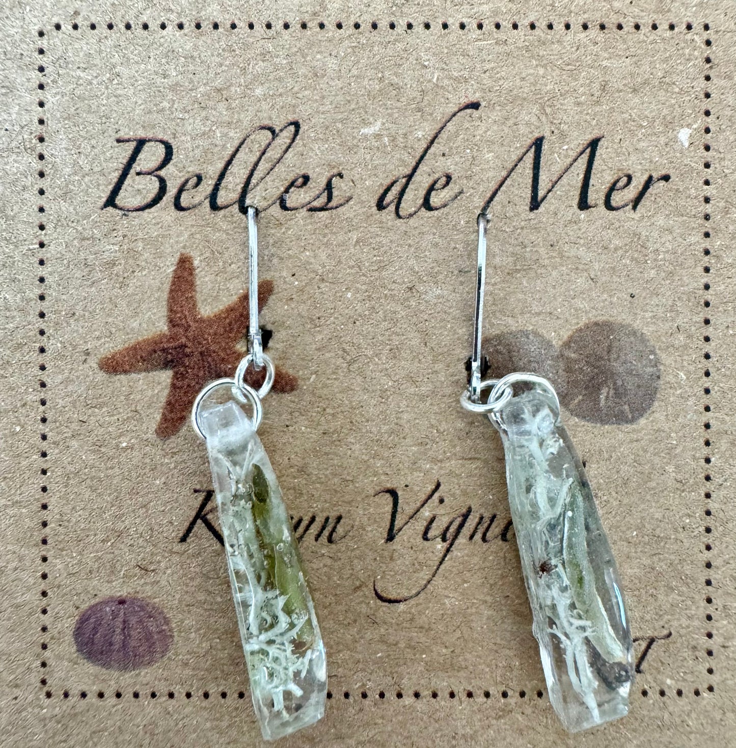 Boucles d'oreilles lichen et thé du Labrador