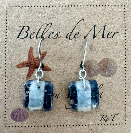 Boucles d'oreilles coquillages de couteaux de mer et moules