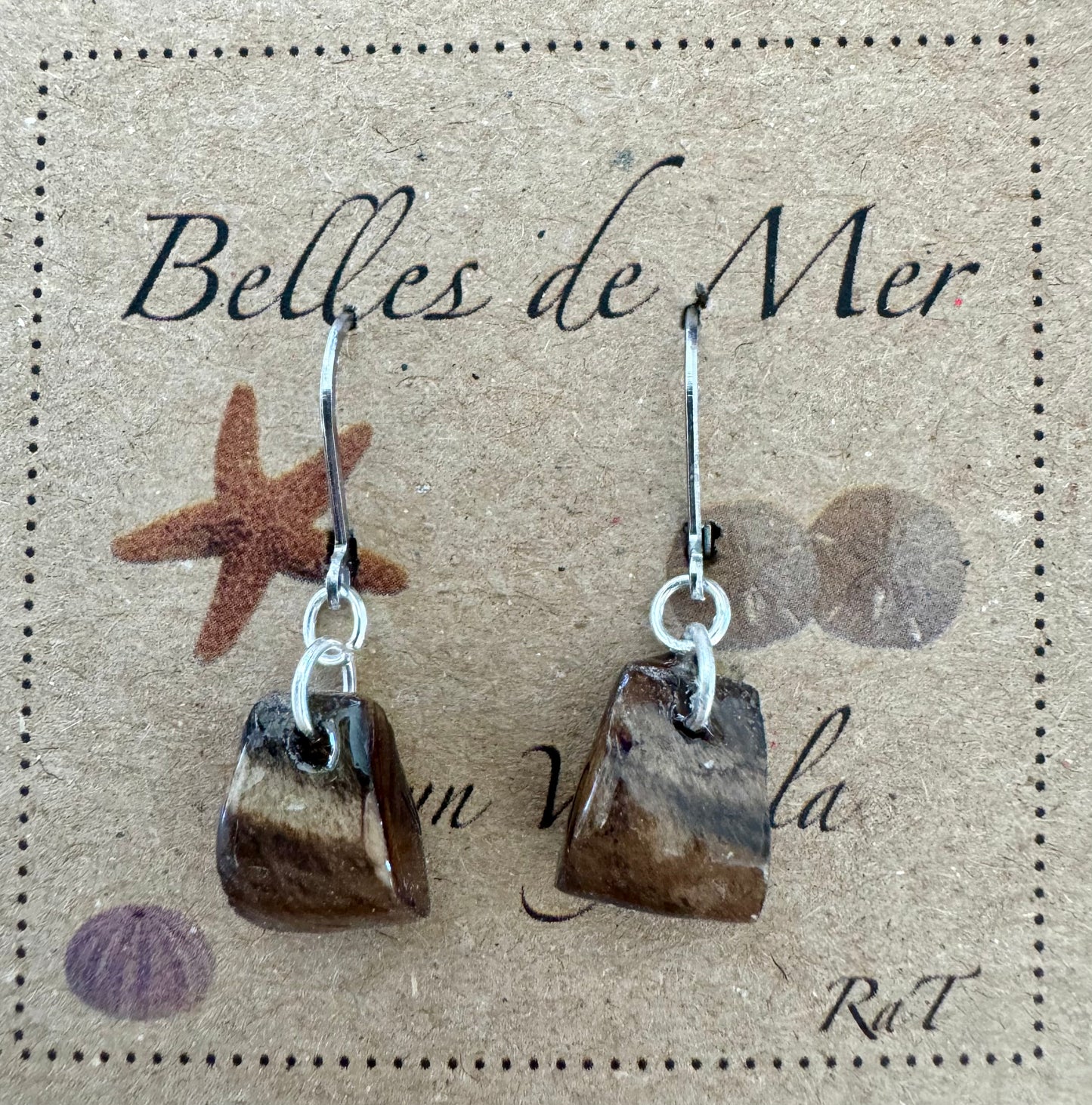 Boucles d'oreilles bois flotté