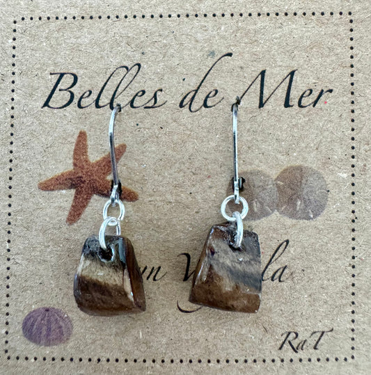 Boucles d'oreilles bois flotté