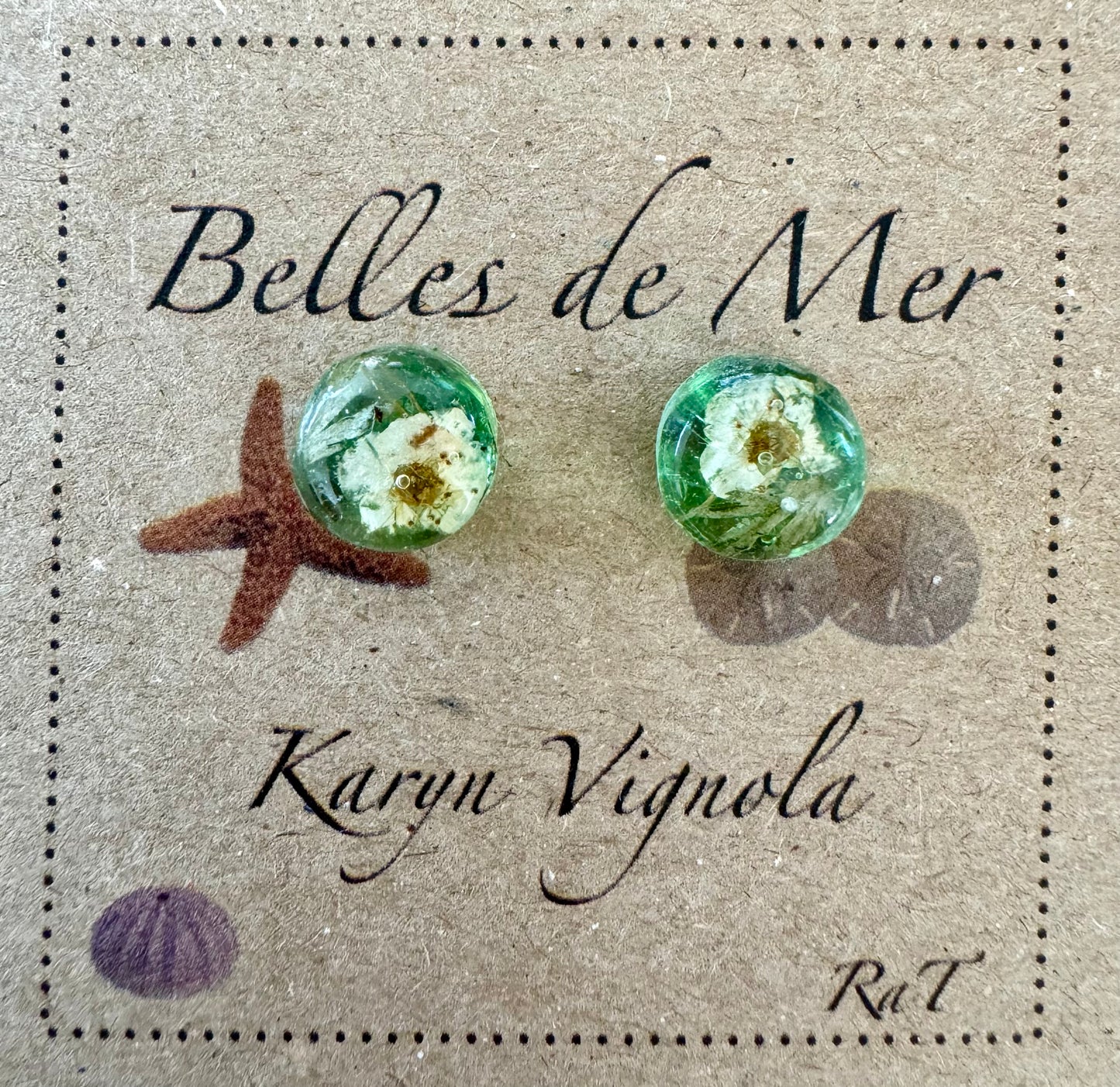 Boucles d'oreilles larmes de sirène et fleurs d'achillée millefeuille