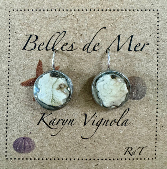 Boucles d'oreilles corail et laitue de mer