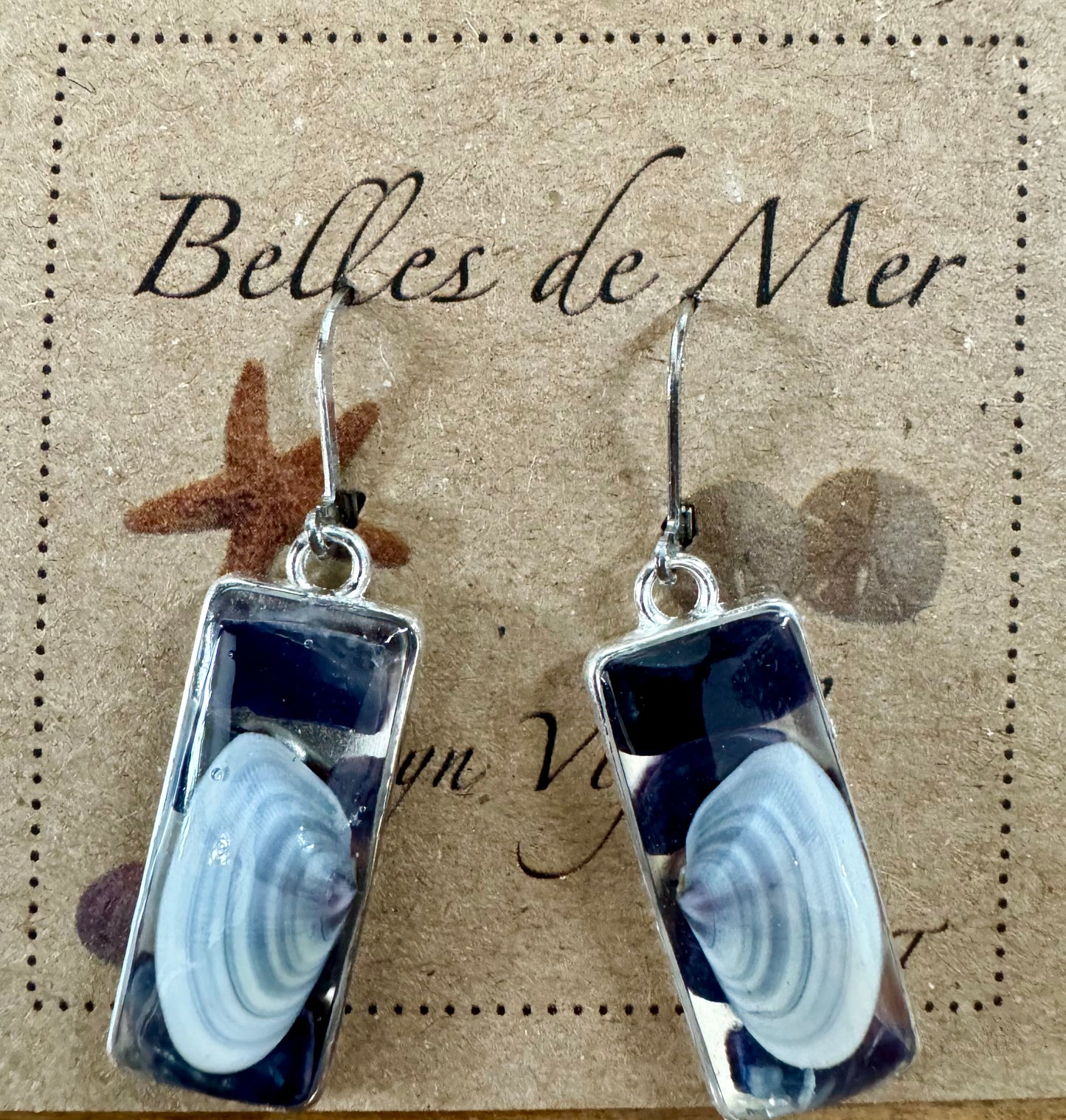 Boucles d'oreilles coquillages de palourdes et moules