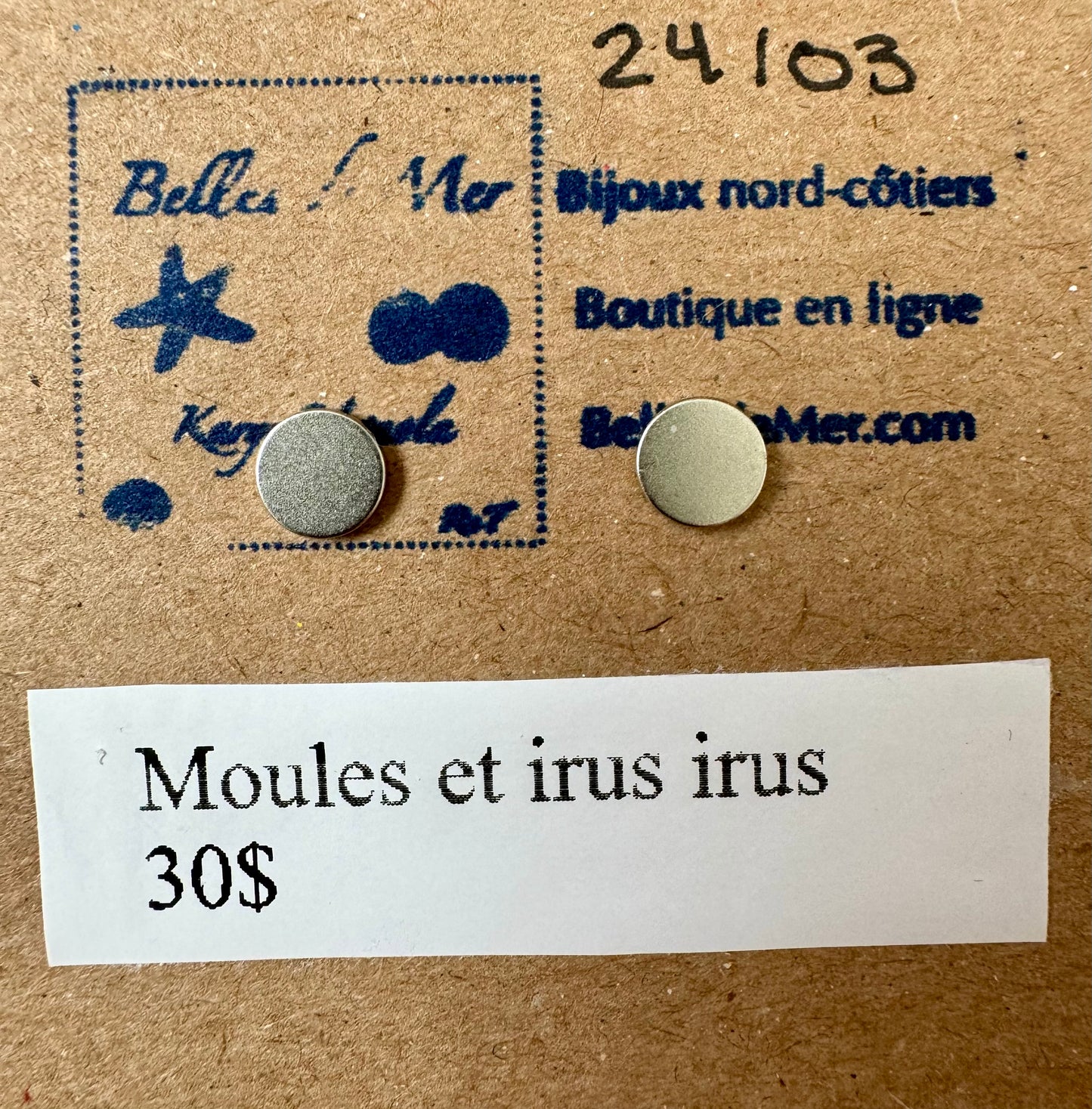 Boucles d'oreilles moules et irus irus