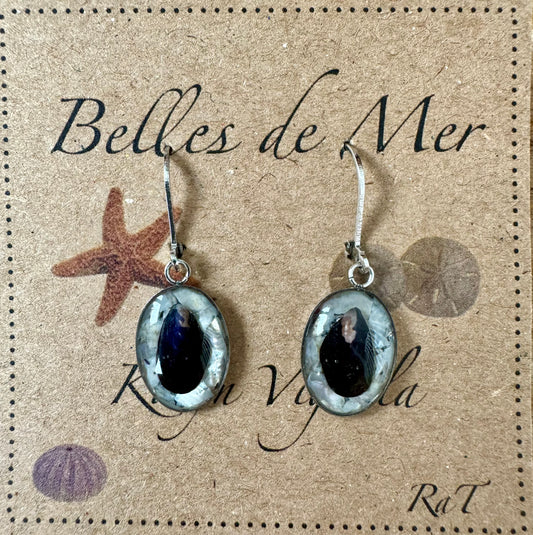 Boucles d'oreilles coquillages et nacre de moules