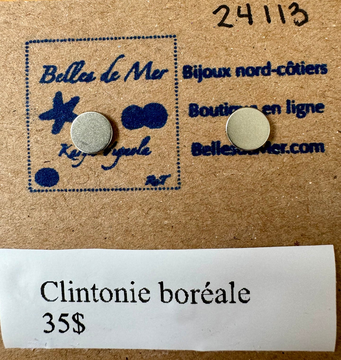 Boucles d'oreilles clintonie boréale