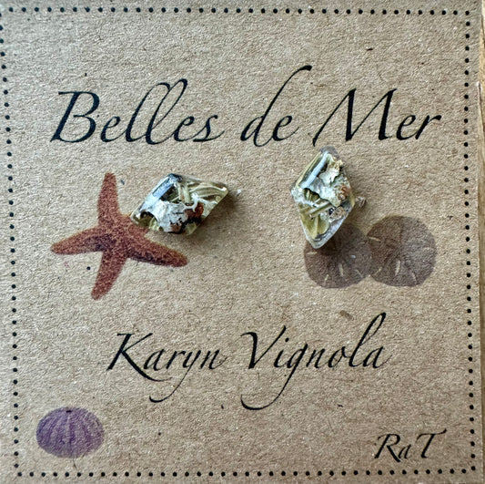 Boucles d'oreilles lichen et aiguilles de sapin