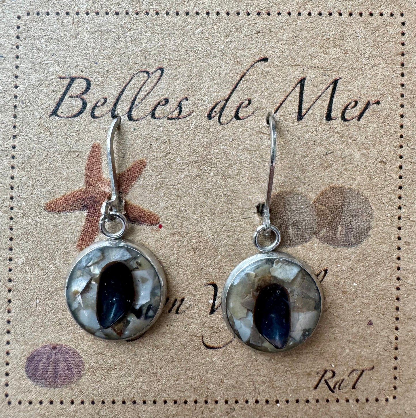 Boucles d'oreilles nacre et coquillages de moules