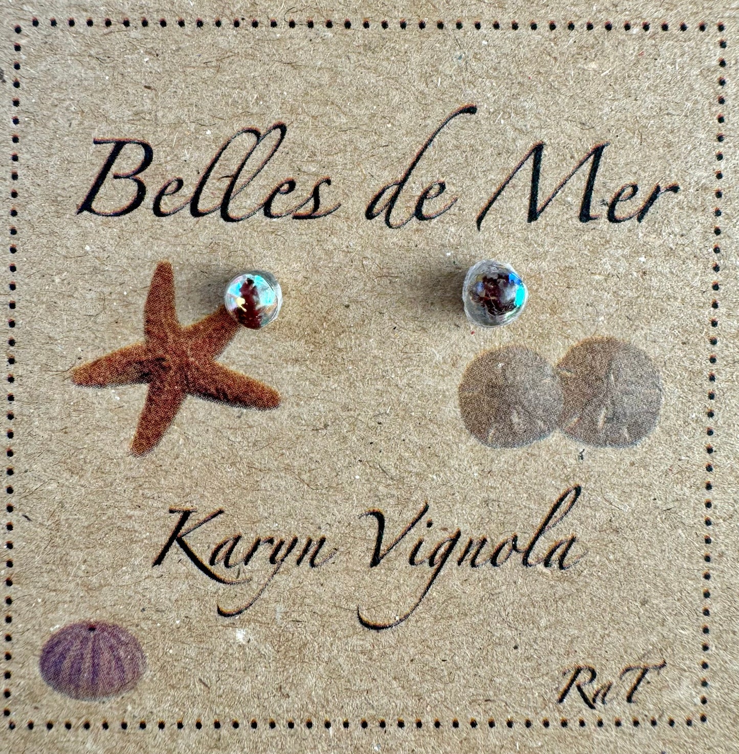 Boucles d'oreilles algues rouges