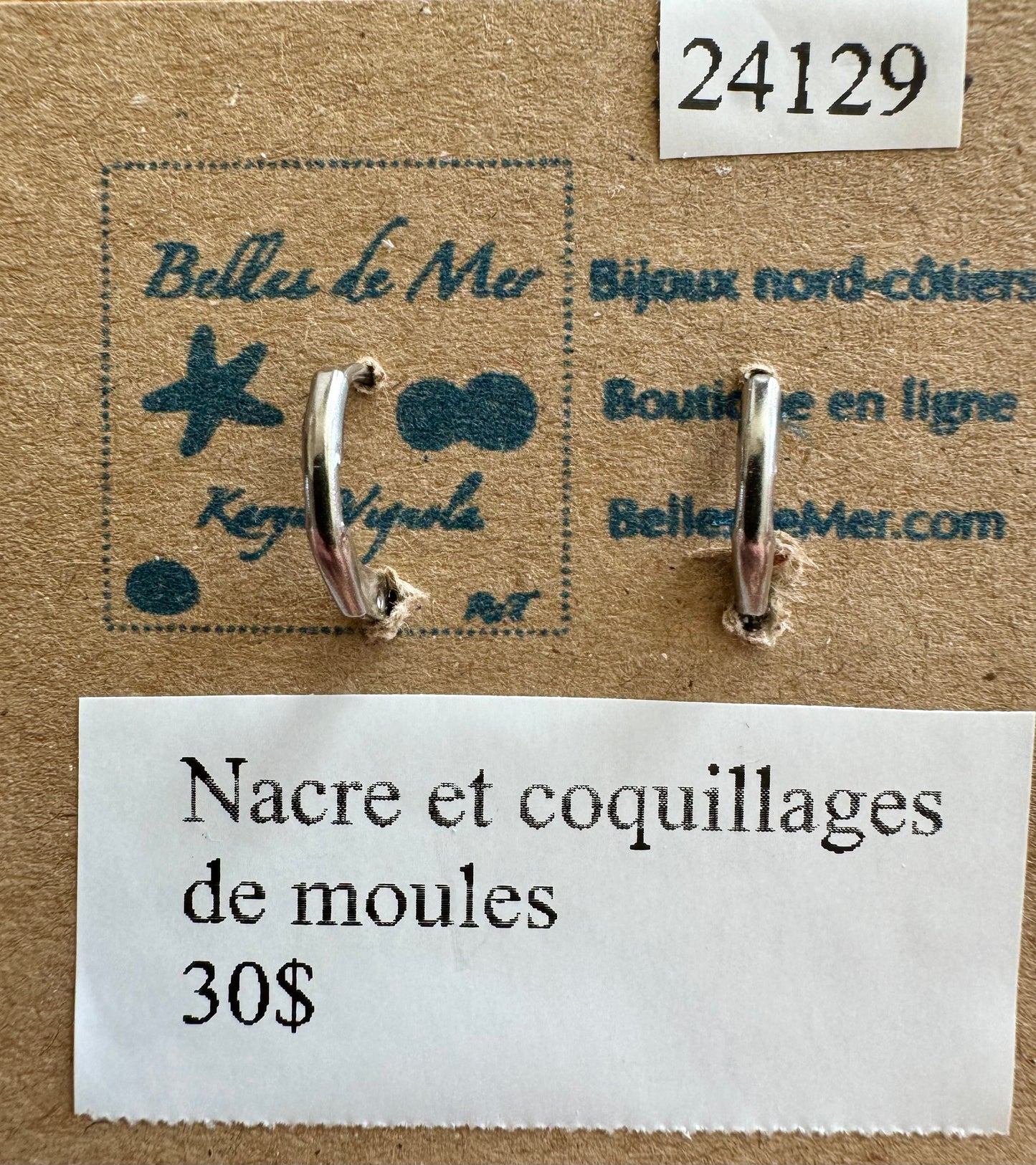 Boucles d'oreilles nacre et coquillages de moules