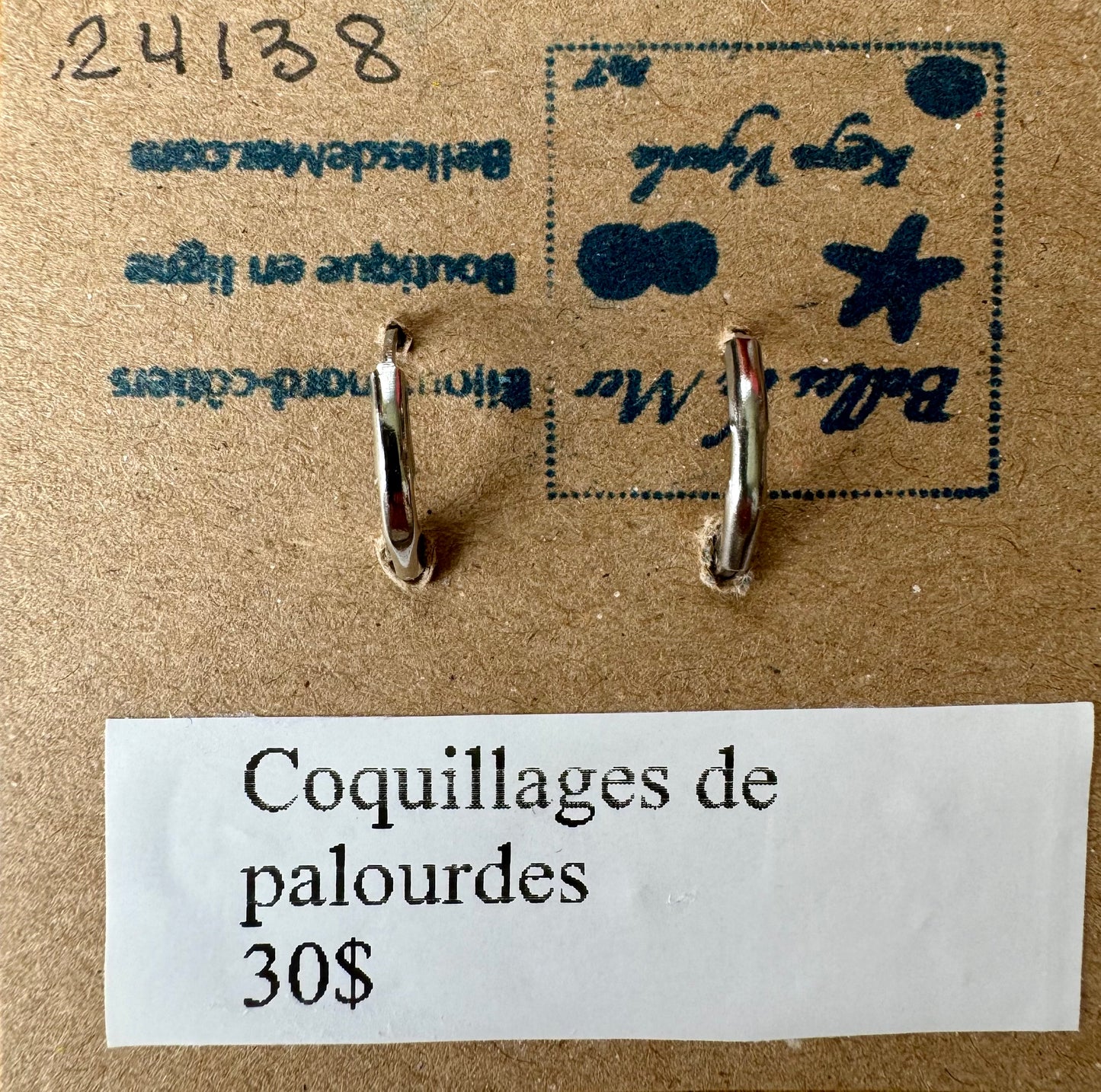 Boucles d'oreilles coquillages de palourdes