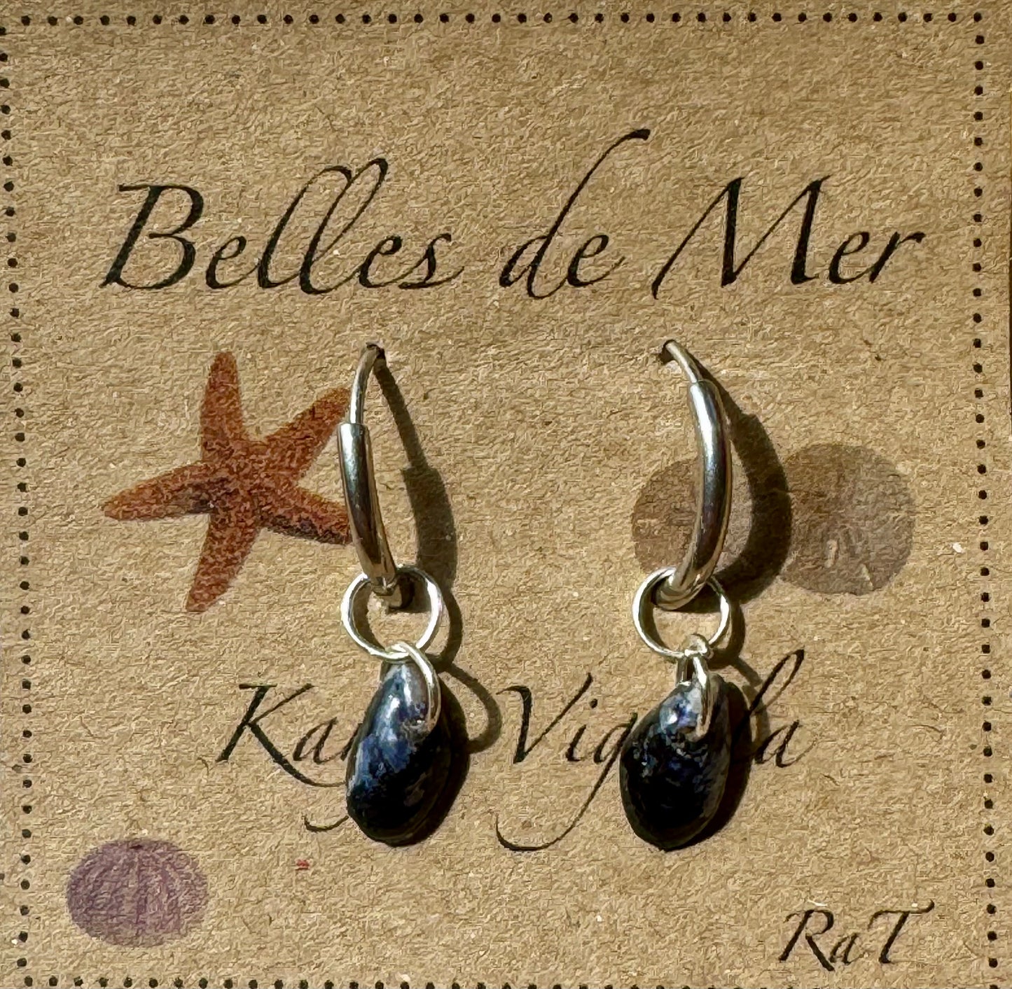 Boucles d'oreilles coquillage de moules