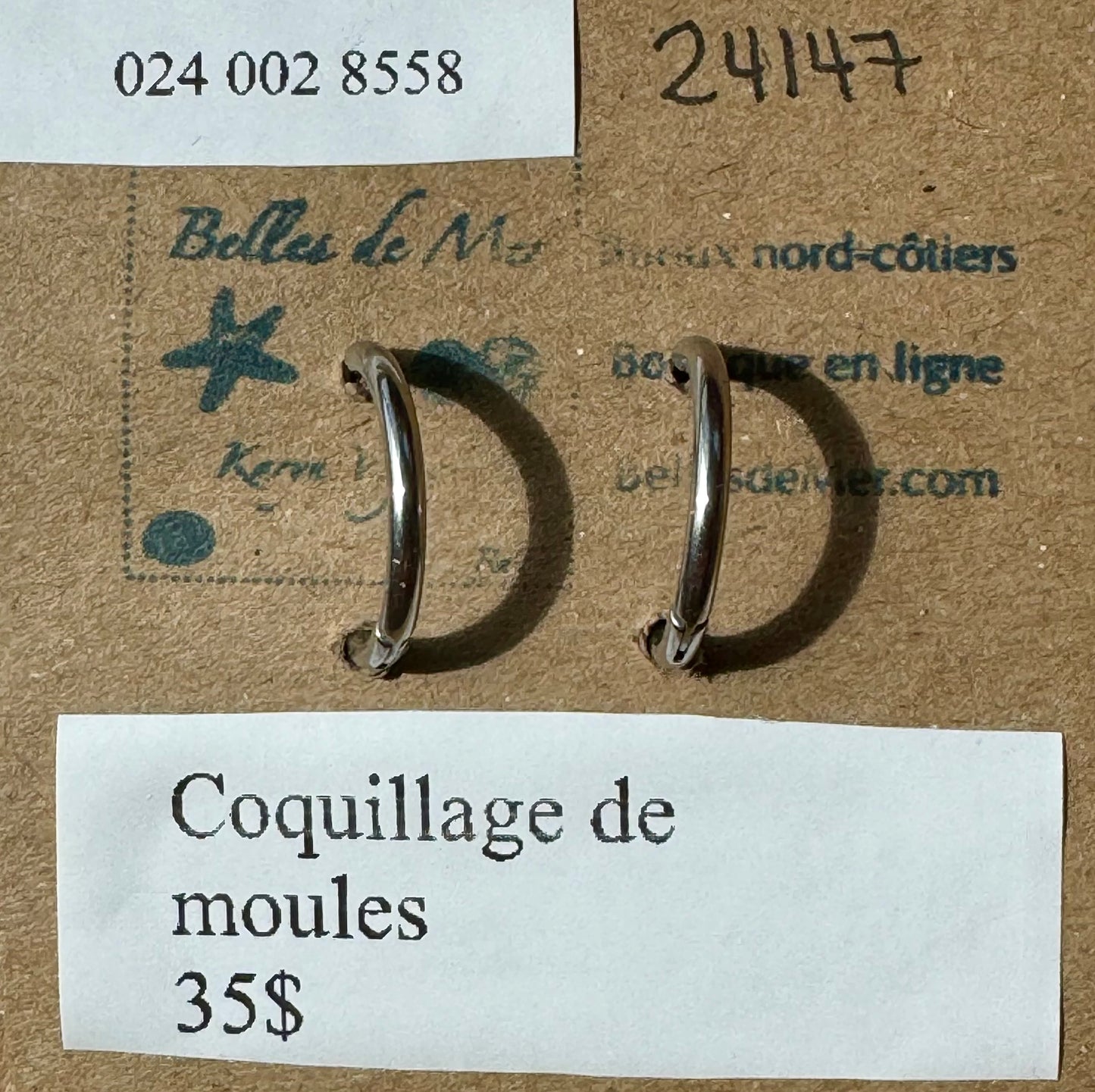 Boucles d'oreilles coquillage de moules