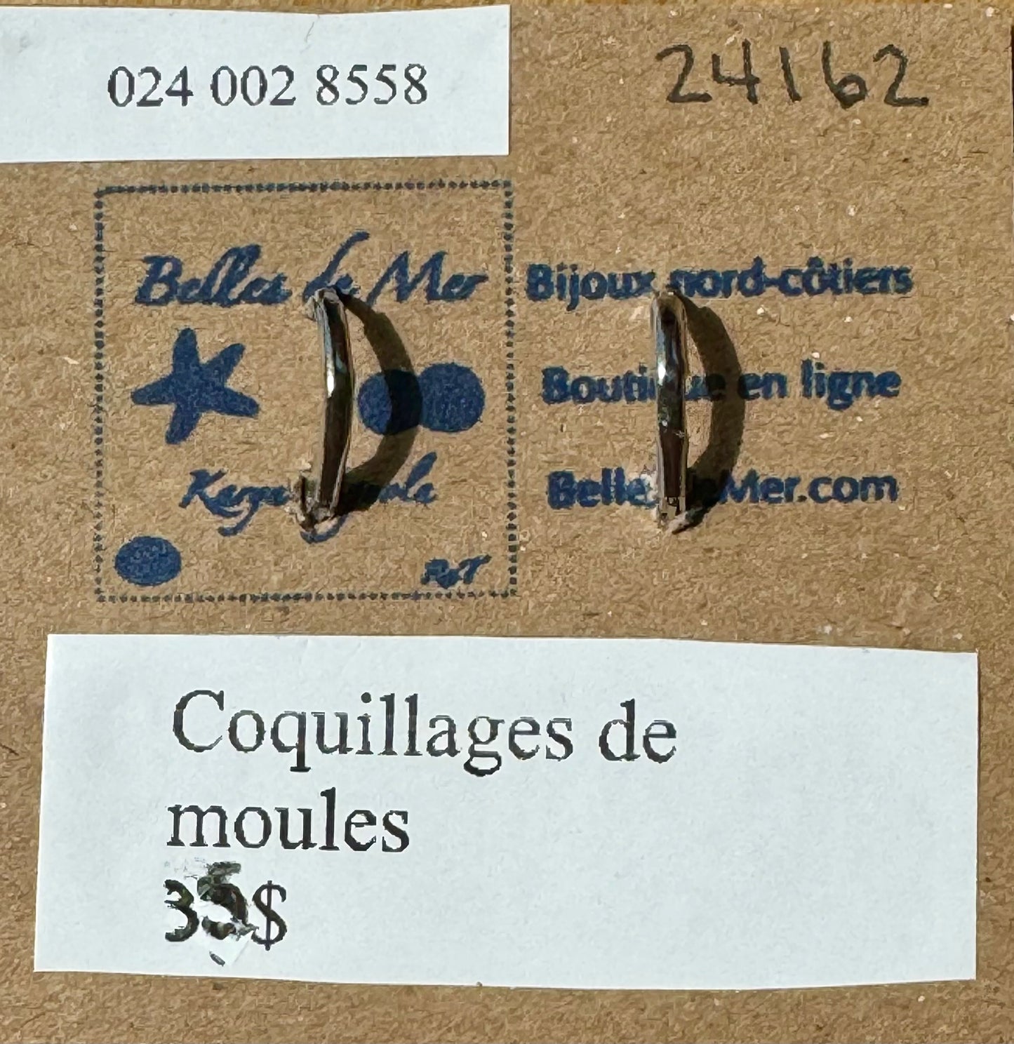 Boucles d'oreilles coquillage de moules