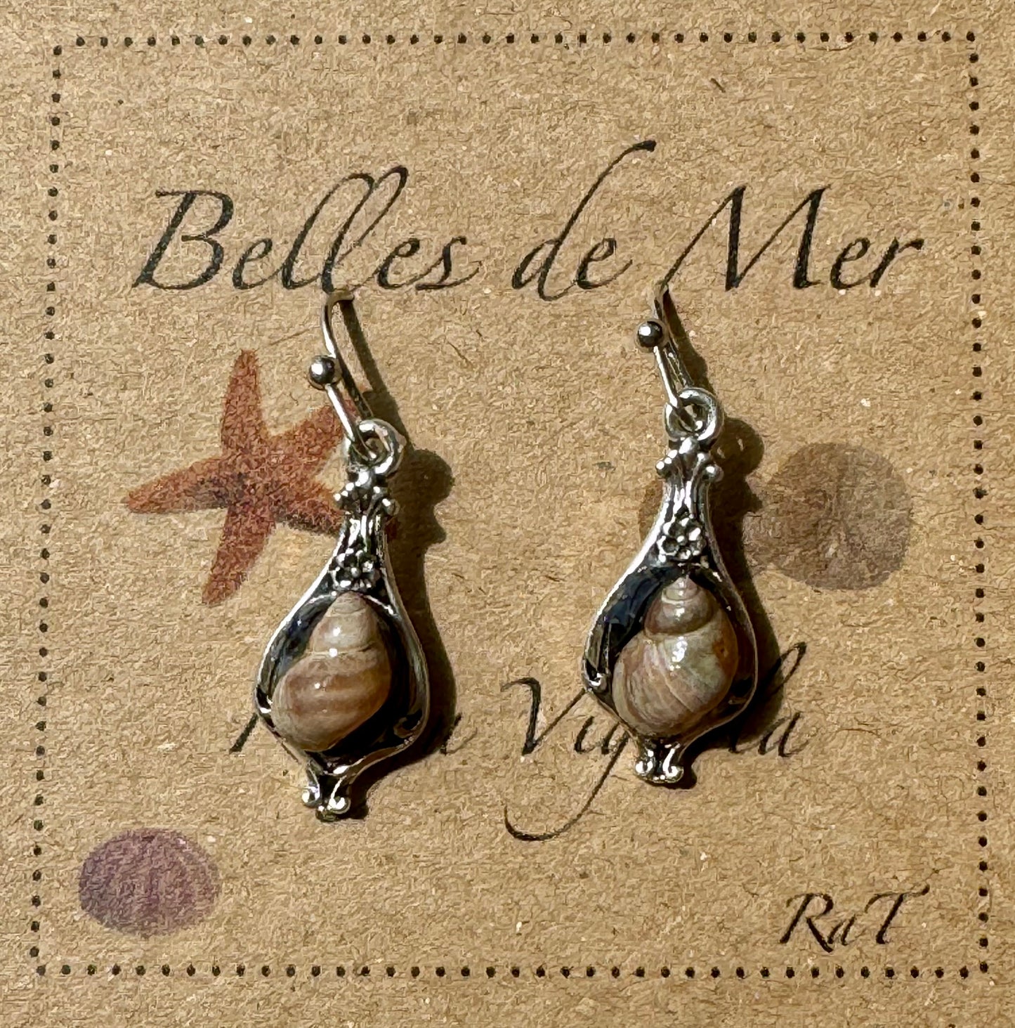 Boucles d'oreilles  escargots et coquillages de moules