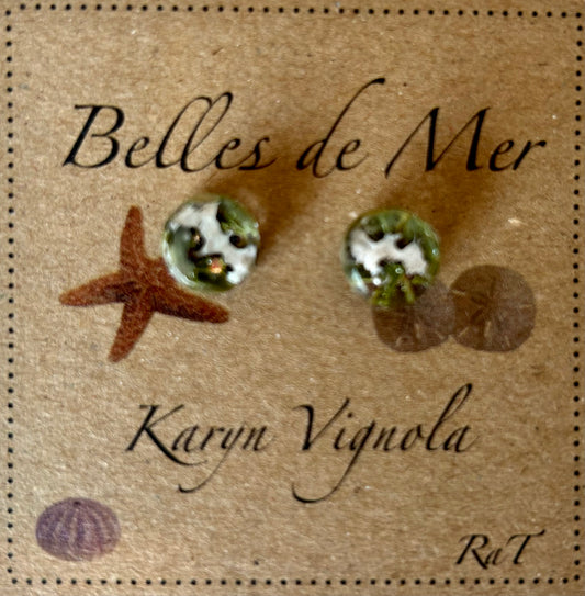 Boucles d’oreilles lichen et aiguilles de sapin