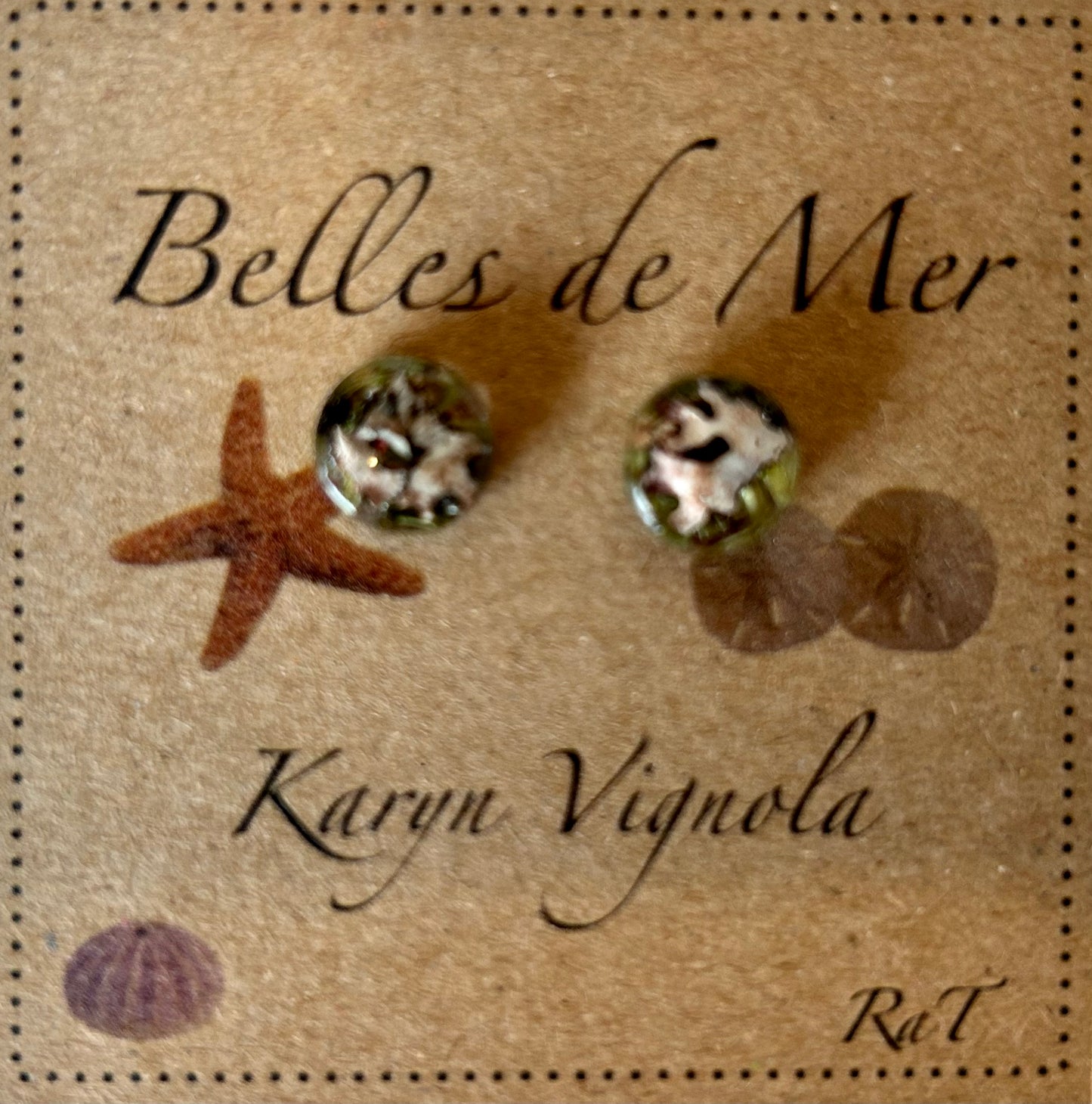 Boucles d’oreilles lichen et aiguilles de sapin