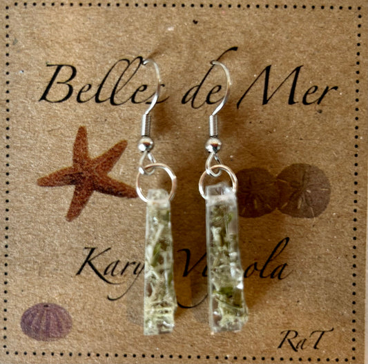 Boucles d’oreilles lichen et aiguilles de sapin