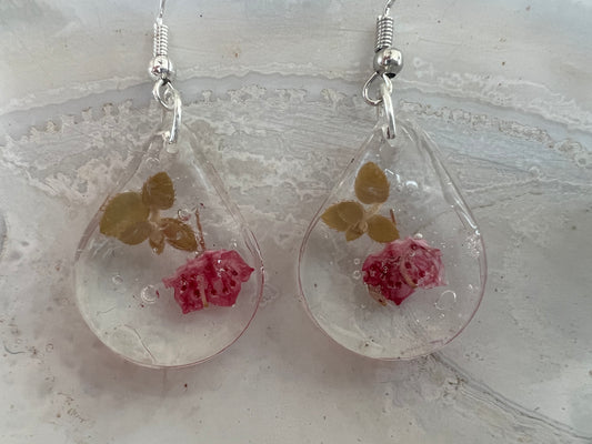 Boucles d’oreilles fleurs roses