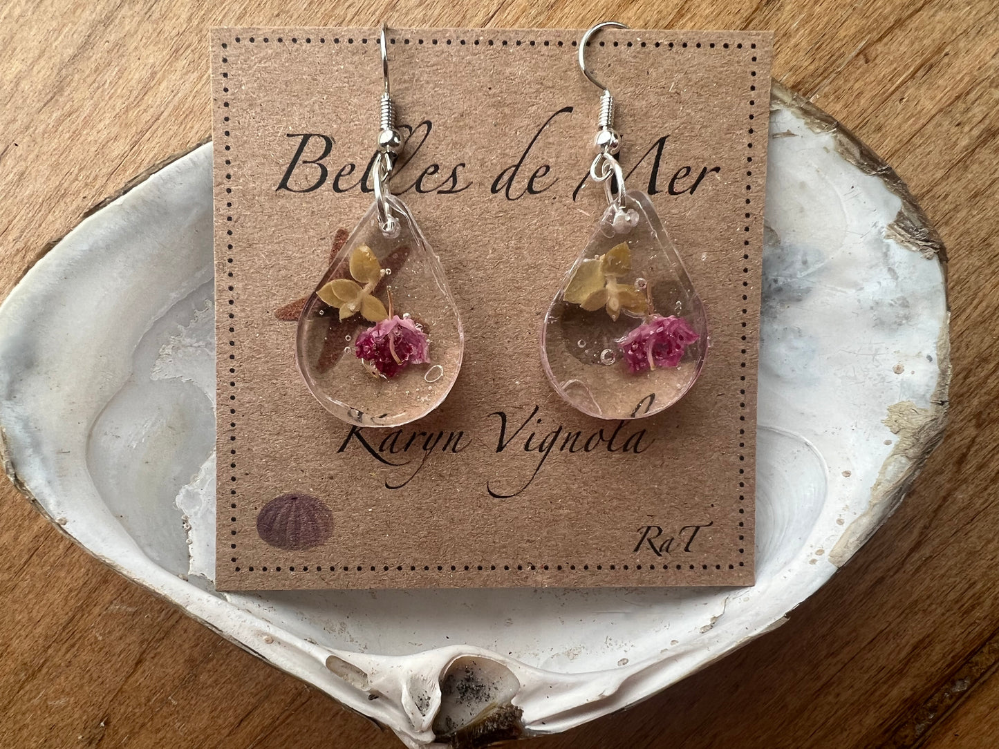 Boucles d’oreilles fleurs roses