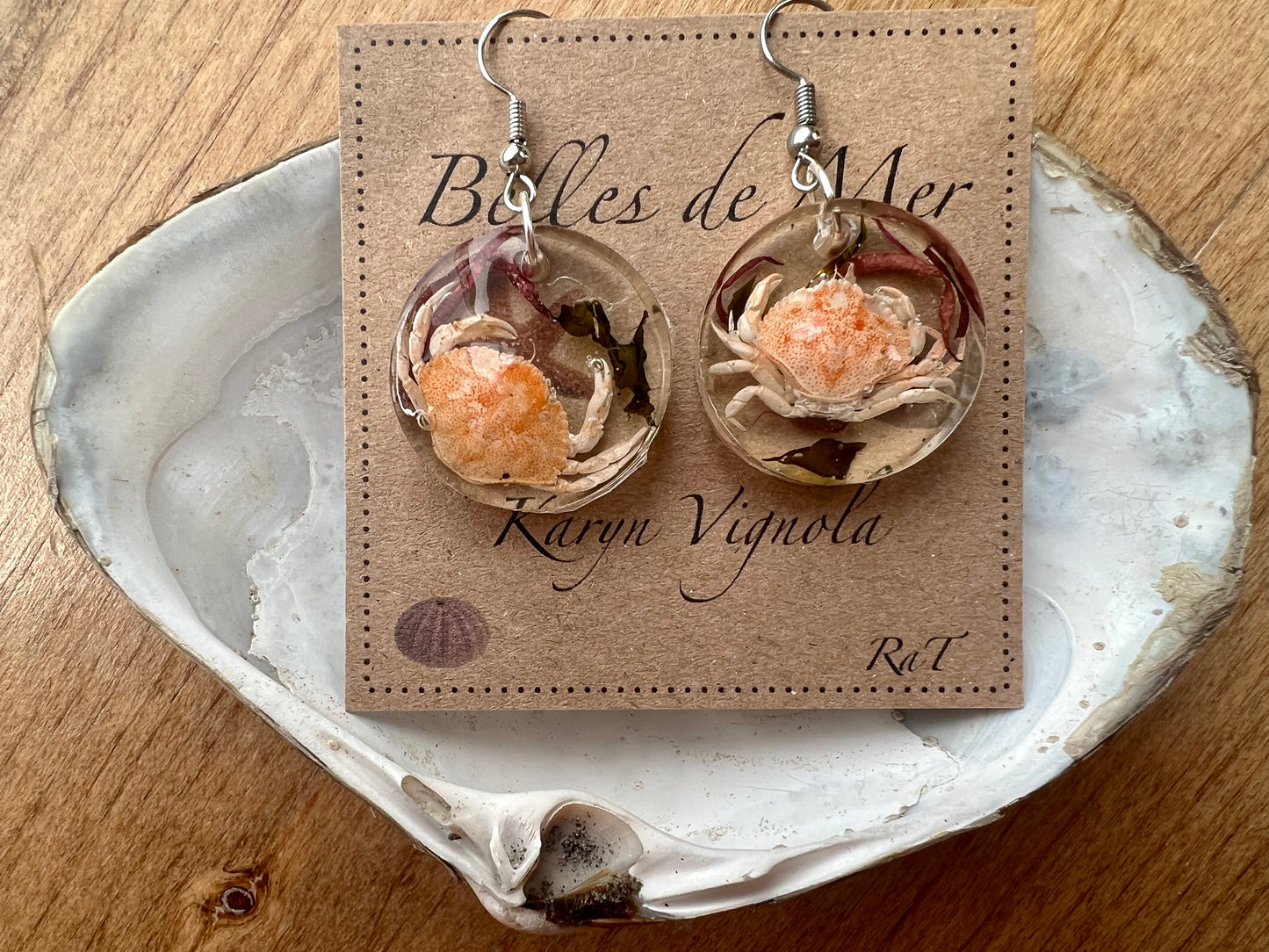 Boucles d’oreilles crabe miniature